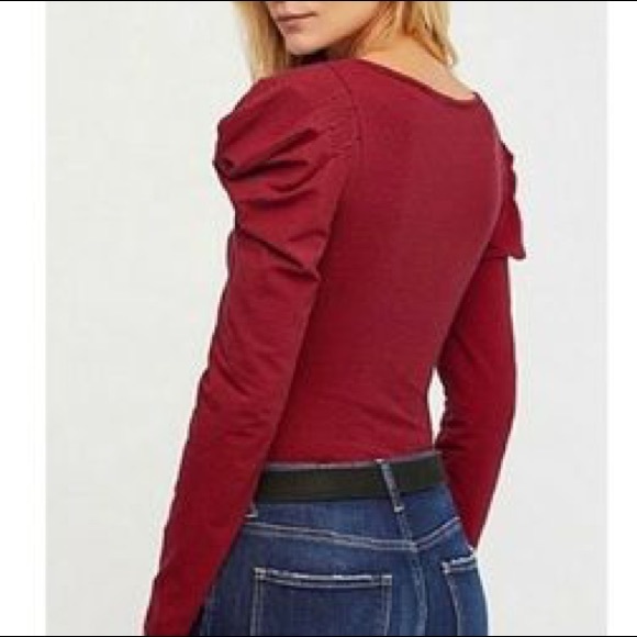 Free People Penelope Puff Sleeve Striped Top NWT - Picture 2 of 10